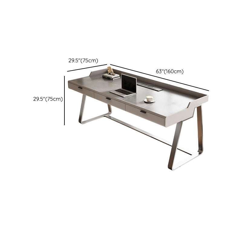 Rectangle Stone Top Office Desk Metal Base Industrial Writing Desk for Office Clearhalo 'furn' 'furn_office_desk' 'Furniture' 'Office Desks' 'Office Furniture' 'office_desk' 7677329