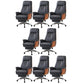 Modern Armless Office Chair Leather Tilt Mechanism Ergonomic Desk Chair with Wheels