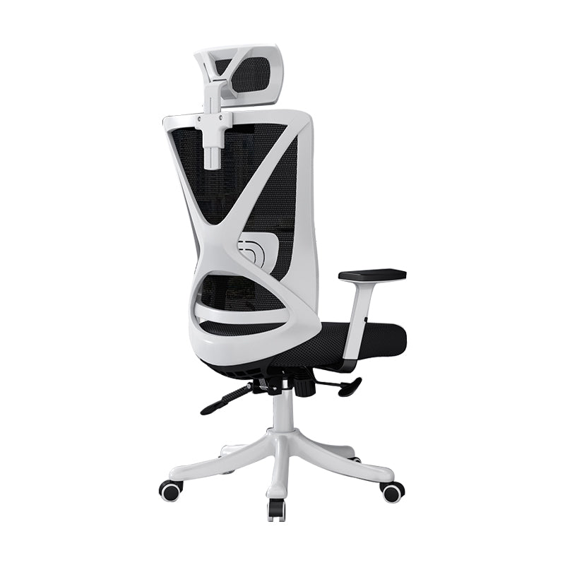 Modern Office Chair No Distressing Ergonomic Slide Chair with Wheels White-Black 1 Piece Without Footrest Clearhalo 'furn' 'furn_office_chair' 'Furniture' 'Office Chairs' 'Office Furniture' 'office_chair' 7677421