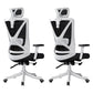 Modern Office Chair No Distressing Ergonomic Slide Chair with Wheels White-Black 2 Piece Set Without Footrest Clearhalo 'furn' 'furn_office_chair' 'Furniture' 'Office Chairs' 'Office Furniture' 'office_chair' 7677423