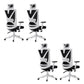 Modern Office Chair No Distressing Ergonomic Slide Chair with Wheels White-Black 4 Piece Set Without Footrest Clearhalo 'furn' 'furn_office_chair' 'Furniture' 'Office Chairs' 'Office Furniture' 'office_chair' 7677424