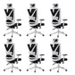Modern Office Chair No Distressing Ergonomic Slide Chair with Wheels White-Black 6 Piece Set Without Footrest Clearhalo 'furn' 'furn_office_chair' 'Furniture' 'Office Chairs' 'Office Furniture' 'office_chair' 7677427