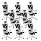 Modern Office Chair No Distressing Ergonomic Slide Chair with Wheels White-Black 8 Piece Set Without Footrest Clearhalo 'furn' 'furn_office_chair' 'Furniture' 'Office Chairs' 'Office Furniture' 'office_chair' 7677429