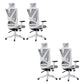 Modern Office Chair No Distressing Ergonomic Slide Chair with Wheels White-Gray 4 Piece Set Without Footrest Clearhalo 'furn' 'furn_office_chair' 'Furniture' 'Office Chairs' 'Office Furniture' 'office_chair' 7677434