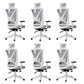 Modern Office Chair No Distressing Ergonomic Slide Chair with Wheels White-Gray 6 Piece Set Without Footrest Clearhalo 'furn' 'furn_office_chair' 'Furniture' 'Office Chairs' 'Office Furniture' 'office_chair' 7677436