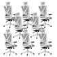 Modern Office Chair No Distressing Ergonomic Slide Chair with Wheels White-Gray 8 Piece Set Without Footrest Clearhalo 'furn' 'furn_office_chair' 'Furniture' 'Office Chairs' 'Office Furniture' 'office_chair' 7677437