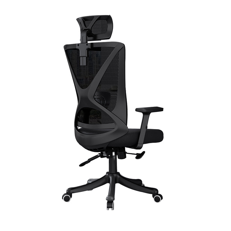Modern Office Chair No Distressing Ergonomic Slide Chair with Wheels Black 1 Piece Without Footrest Clearhalo 'furn' 'furn_office_chair' 'Furniture' 'Office Chairs' 'Office Furniture' 'office_chair' 7677438