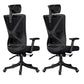 Modern Office Chair No Distressing Ergonomic Slide Chair with Wheels Black 2 Piece Set Without Footrest Clearhalo 'furn' 'furn_office_chair' 'Furniture' 'Office Chairs' 'Office Furniture' 'office_chair' 7677439