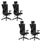 Modern Office Chair No Distressing Ergonomic Slide Chair with Wheels Black 4 Piece Set Without Footrest Clearhalo 'furn' 'furn_office_chair' 'Furniture' 'Office Chairs' 'Office Furniture' 'office_chair' 7677440