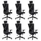 Modern Office Chair No Distressing Ergonomic Slide Chair with Wheels Black 6 Piece Set Without Footrest Clearhalo 'furn' 'furn_office_chair' 'Furniture' 'Office Chairs' 'Office Furniture' 'office_chair' 7677441