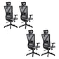 Modern Office Chair No Distressing Ergonomic Slide Chair with Wheels Black-Gray 4 Piece Set Without Footrest Clearhalo 'furn' 'furn_office_chair' 'Furniture' 'Office Chairs' 'Office Furniture' 'office_chair' 7677445