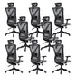 Modern Office Chair No Distressing Ergonomic Slide Chair with Wheels Black-Gray 8 Piece Set Without Footrest Clearhalo 'furn' 'furn_office_chair' 'Furniture' 'Office Chairs' 'Office Furniture' 'office_chair' 7677447