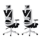 Modern Office Chair No Distressing Ergonomic Slide Chair with Wheels White-Black 2 Piece Set With Footrest Clearhalo 'furn' 'furn_office_chair' 'Furniture' 'Office Chairs' 'Office Furniture' 'office_chair' 7677448