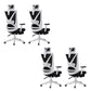 Modern Office Chair No Distressing Ergonomic Slide Chair with Wheels White-Black 4 Piece Set With Footrest Clearhalo 'furn' 'furn_office_chair' 'Furniture' 'Office Chairs' 'Office Furniture' 'office_chair' 7677449