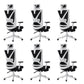 Modern Office Chair No Distressing Ergonomic Slide Chair with Wheels White-Black 6 Piece Set With Footrest Clearhalo 'furn' 'furn_office_chair' 'Furniture' 'Office Chairs' 'Office Furniture' 'office_chair' 7677450