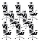 Modern Office Chair No Distressing Ergonomic Slide Chair with Wheels White-Black 8 Piece Set With Footrest Clearhalo 'furn' 'furn_office_chair' 'Furniture' 'Office Chairs' 'Office Furniture' 'office_chair' 7677451