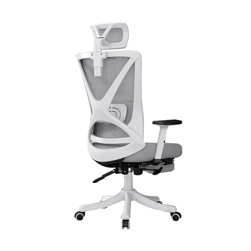 Modern Office Chair No Distressing Ergonomic Slide Chair with Wheels White-Gray 1 Piece With Footrest Clearhalo 'furn' 'furn_office_chair' 'Furniture' 'Office Chairs' 'Office Furniture' 'office_chair' 7677452