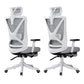 Modern Office Chair No Distressing Ergonomic Slide Chair with Wheels White-Gray 2 Piece Set With Footrest Clearhalo 'furn' 'furn_office_chair' 'Furniture' 'Office Chairs' 'Office Furniture' 'office_chair' 7677453