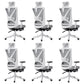 Modern Office Chair No Distressing Ergonomic Slide Chair with Wheels White-Gray 6 Piece Set With Footrest Clearhalo 'furn' 'furn_office_chair' 'Furniture' 'Office Chairs' 'Office Furniture' 'office_chair' 7677455