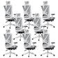Modern Office Chair No Distressing Ergonomic Slide Chair with Wheels White-Gray 8 Piece Set With Footrest Clearhalo 'furn' 'furn_office_chair' 'Furniture' 'Office Chairs' 'Office Furniture' 'office_chair' 7677456