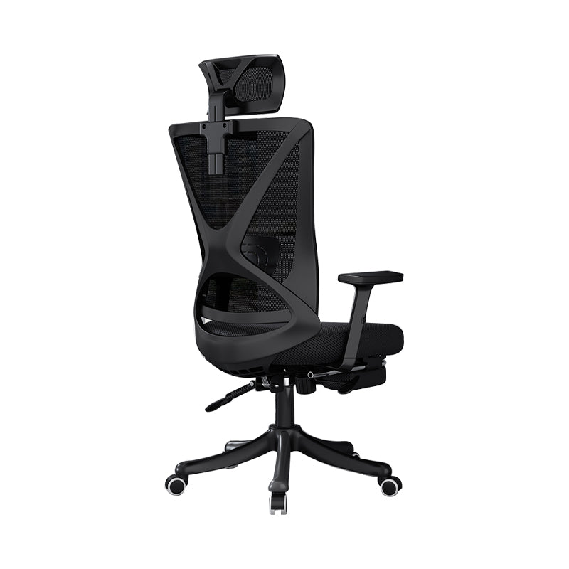 Modern Office Chair No Distressing Ergonomic Slide Chair with Wheels Black 1 Piece With Footrest Clearhalo 'furn' 'furn_office_chair' 'Furniture' 'Office Chairs' 'Office Furniture' 'office_chair' 7677457