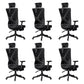 Modern Office Chair No Distressing Ergonomic Slide Chair with Wheels Black 6 Piece Set With Footrest Clearhalo 'furn' 'furn_office_chair' 'Furniture' 'Office Chairs' 'Office Furniture' 'office_chair' 7677460