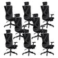 Modern Office Chair No Distressing Ergonomic Slide Chair with Wheels Black 8 Piece Set With Footrest Clearhalo 'furn' 'furn_office_chair' 'Furniture' 'Office Chairs' 'Office Furniture' 'office_chair' 7677461