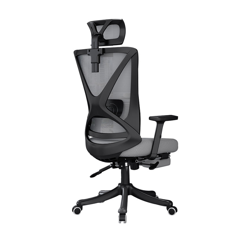 Modern Office Chair No Distressing Ergonomic Slide Chair with Wheels Black-Gray 1 Piece With Footrest Clearhalo 'furn' 'furn_office_chair' 'Furniture' 'Office Chairs' 'Office Furniture' 'office_chair' 7677462