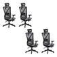 Modern Office Chair No Distressing Ergonomic Slide Chair with Wheels Black-Gray 4 Piece Set With Footrest Clearhalo 'furn' 'furn_office_chair' 'Furniture' 'Office Chairs' 'Office Furniture' 'office_chair' 7677464