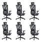 Modern Office Chair No Distressing Ergonomic Slide Chair with Wheels Black-Gray 6 Piece Set With Footrest Clearhalo 'furn' 'furn_office_chair' 'Furniture' 'Office Chairs' 'Office Furniture' 'office_chair' 7677465