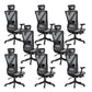 Modern Office Chair No Distressing Ergonomic Slide Chair with Wheels Black-Gray 8 Piece Set With Footrest Clearhalo 'furn' 'furn_office_chair' 'Furniture' 'Office Chairs' 'Office Furniture' 'office_chair' 7677466