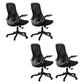 Removable Arms Office Chair Tilt Mechanism No Distressing Slide Chair with Wheels Black 4 Piece Set Without Headrest Clearhalo 'furn' 'furn_office_chair' 'Furniture' 'Office Chairs' 'Office Furniture' 'office_chair' 7677585