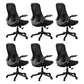 Removable Arms Office Chair Tilt Mechanism No Distressing Slide Chair with Wheels Black 6 Piece Set Without Headrest Clearhalo 'furn' 'furn_office_chair' 'Furniture' 'Office Chairs' 'Office Furniture' 'office_chair' 7677587