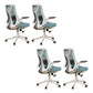 Removable Arms Office Chair Tilt Mechanism No Distressing Slide Chair with Wheels White-Blue 4 Piece Set Without Headrest Clearhalo 'furn' 'furn_office_chair' 'Furniture' 'Office Chairs' 'Office Furniture' 'office_chair' 7677594