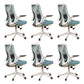 Removable Arms Office Chair Tilt Mechanism No Distressing Slide Chair with Wheels White-Blue 6 Piece Set Without Headrest Clearhalo 'furn' 'furn_office_chair' 'Furniture' 'Office Chairs' 'Office Furniture' 'office_chair' 7677596