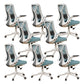 Removable Arms Office Chair Tilt Mechanism No Distressing Slide Chair with Wheels White-Blue 8 Piece Set Without Headrest Clearhalo 'furn' 'furn_office_chair' 'Furniture' 'Office Chairs' 'Office Furniture' 'office_chair' 7677597