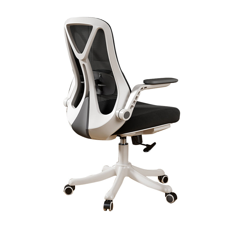 Removable Arms Office Chair Tilt Mechanism No Distressing Slide Chair with Wheels White-Black 1 Piece Without Headrest Clearhalo 'furn' 'furn_office_chair' 'Furniture' 'Office Chairs' 'Office Furniture' 'office_chair' 7677598