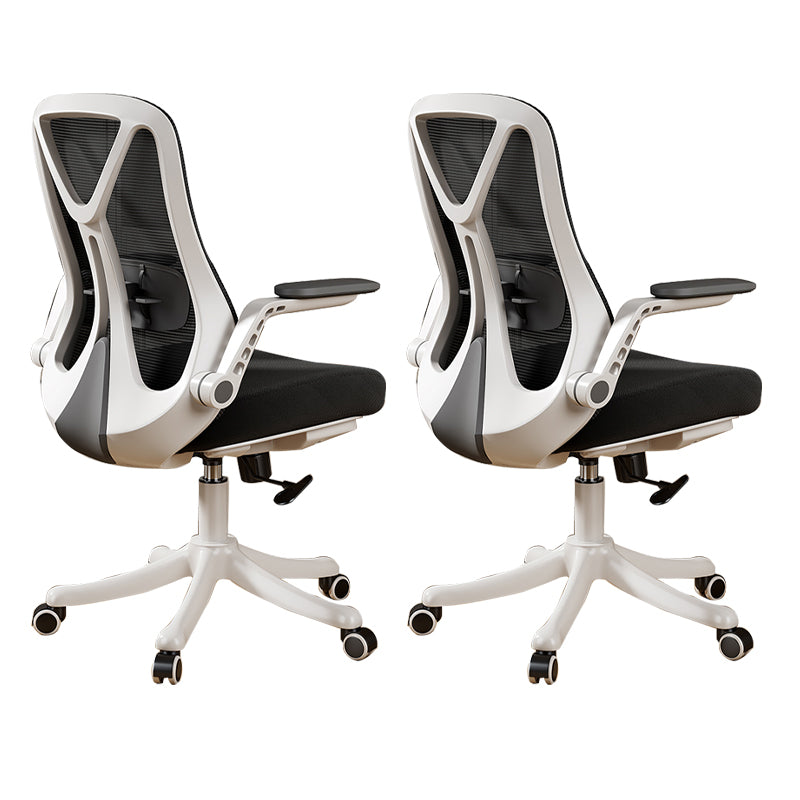 Removable Arms Office Chair Tilt Mechanism No Distressing Slide Chair with Wheels White-Black 2 Piece Set Without Headrest Clearhalo 'furn' 'furn_office_chair' 'Furniture' 'Office Chairs' 'Office Furniture' 'office_chair' 7677599