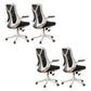 Removable Arms Office Chair Tilt Mechanism No Distressing Slide Chair with Wheels White-Black 4 Piece Set Without Headrest Clearhalo 'furn' 'furn_office_chair' 'Furniture' 'Office Chairs' 'Office Furniture' 'office_chair' 7677600