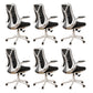 Removable Arms Office Chair Tilt Mechanism No Distressing Slide Chair with Wheels White-Black 6 Piece Set Without Headrest Clearhalo 'furn' 'furn_office_chair' 'Furniture' 'Office Chairs' 'Office Furniture' 'office_chair' 7677601