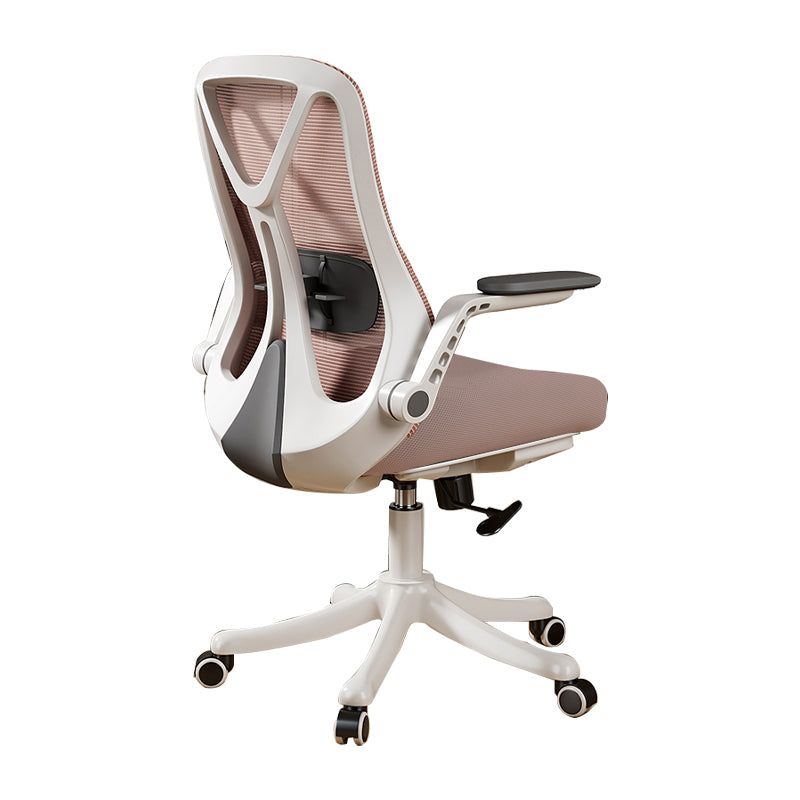 Removable Arms Office Chair Tilt Mechanism No Distressing Slide Chair with Wheels White-Pink 1 Piece Without Headrest Clearhalo 'furn' 'furn_office_chair' 'Furniture' 'Office Chairs' 'Office Furniture' 'office_chair' 7677603