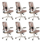Removable Arms Office Chair Tilt Mechanism No Distressing Slide Chair with Wheels White-Pink 6 Piece Set Without Headrest Clearhalo 'furn' 'furn_office_chair' 'Furniture' 'Office Chairs' 'Office Furniture' 'office_chair' 7677606