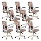 Removable Arms Office Chair Tilt Mechanism No Distressing Slide Chair with Wheels White-Pink 8 Piece Set Without Headrest Clearhalo 'furn' 'furn_office_chair' 'Furniture' 'Office Chairs' 'Office Furniture' 'office_chair' 7677607