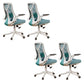 Removable Arms Office Chair Tilt Mechanism No Distressing Slide Chair with Wheels White-Green 4 Piece Set Without Headrest Clearhalo 'furn' 'furn_office_chair' 'Furniture' 'Office Chairs' 'Office Furniture' 'office_chair' 7677610