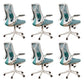 Removable Arms Office Chair Tilt Mechanism No Distressing Slide Chair with Wheels White-Green 6 Piece Set Without Headrest Clearhalo 'furn' 'furn_office_chair' 'Furniture' 'Office Chairs' 'Office Furniture' 'office_chair' 7677611
