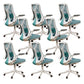 Removable Arms Office Chair Tilt Mechanism No Distressing Slide Chair with Wheels White-Green 8 Piece Set Without Headrest Clearhalo 'furn' 'furn_office_chair' 'Furniture' 'Office Chairs' 'Office Furniture' 'office_chair' 7677612