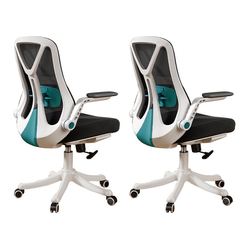 Removable Arms Office Chair Tilt Mechanism No Distressing Slide Chair with Wheels Black Green 2 Piece Set Without Headrest Clearhalo 'furn' 'furn_office_chair' 'Furniture' 'Office Chairs' 'Office Furniture' 'office_chair' 7677614
