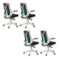 Removable Arms Office Chair Tilt Mechanism No Distressing Slide Chair with Wheels Black Green 4 Piece Set Without Headrest Clearhalo 'furn' 'furn_office_chair' 'Furniture' 'Office Chairs' 'Office Furniture' 'office_chair' 7677615