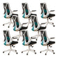 Removable Arms Office Chair Tilt Mechanism No Distressing Slide Chair with Wheels Black Green 8 Piece Set Without Headrest Clearhalo 'furn' 'furn_office_chair' 'Furniture' 'Office Chairs' 'Office Furniture' 'office_chair' 7677617