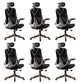 Removable Arms Office Chair Tilt Mechanism No Distressing Slide Chair with Wheels Black 6 Piece Set With Headrest Clearhalo 'furn' 'furn_office_chair' 'Furniture' 'Office Chairs' 'Office Furniture' 'office_chair' 7677621